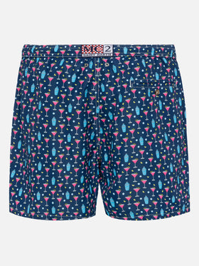 Lightweight fabric swim shorts Lighting with cocktail print - MC2 Saint Barth