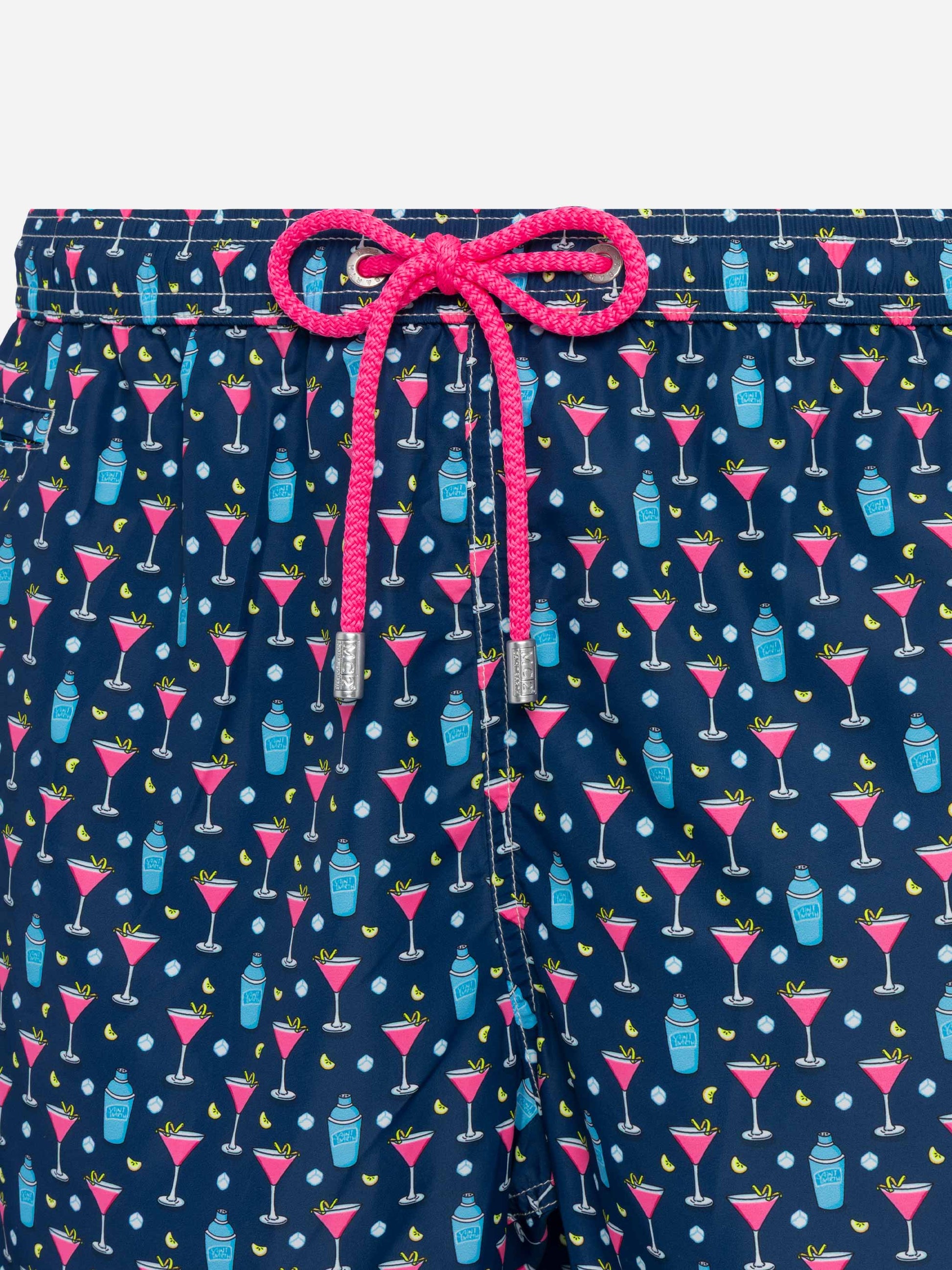 Lightweight fabric swim shorts Lighting with cocktail print - MC2 Saint Barth