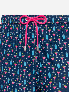 Lightweight fabric swim shorts Lighting with cocktail print - MC2 Saint Barth