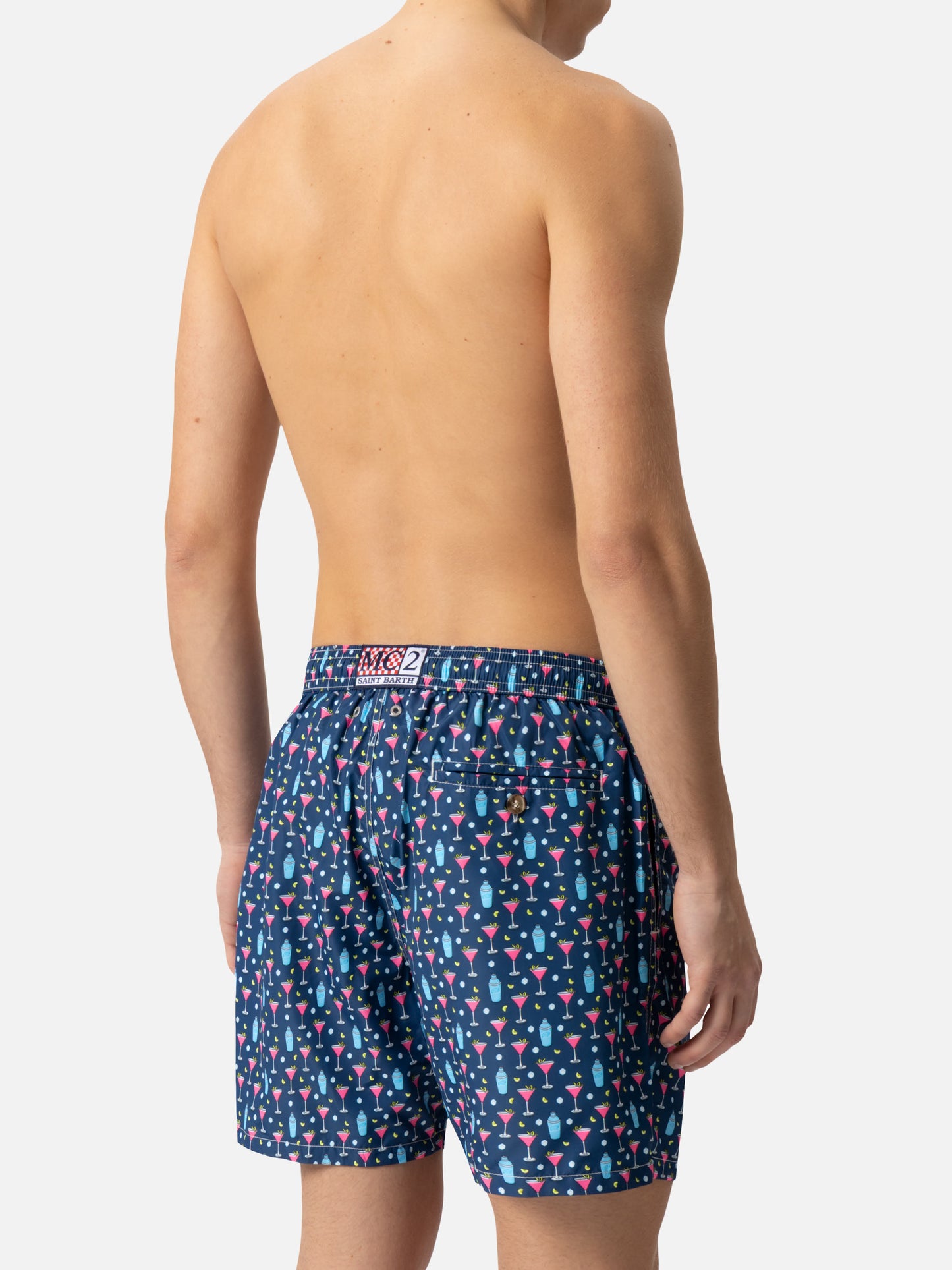 Lightweight fabric swim shorts Lighting with cocktail print - MC2 Saint Barth
