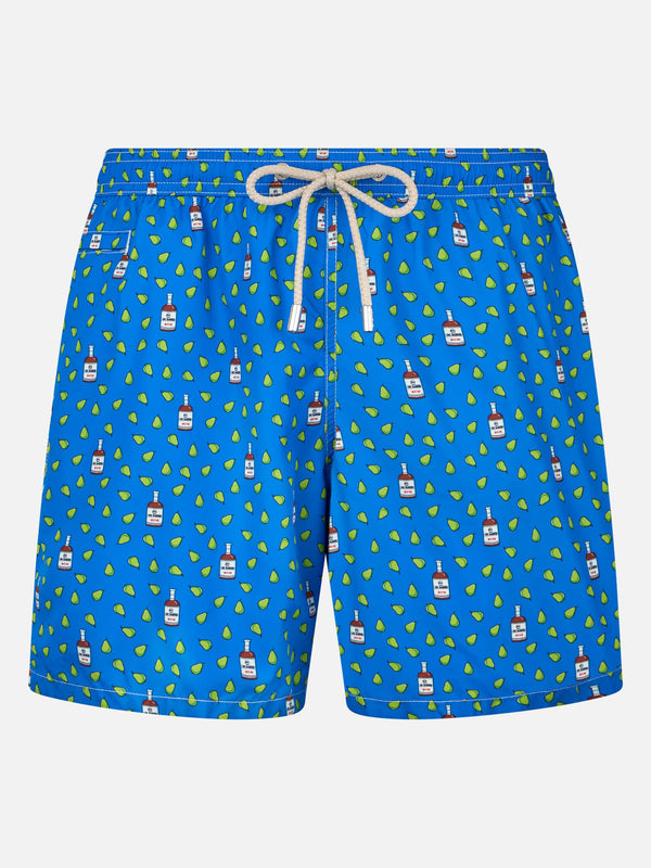 Man lightweight fabric swim-shorts Lighting Micro Fantasy with rum and pear print