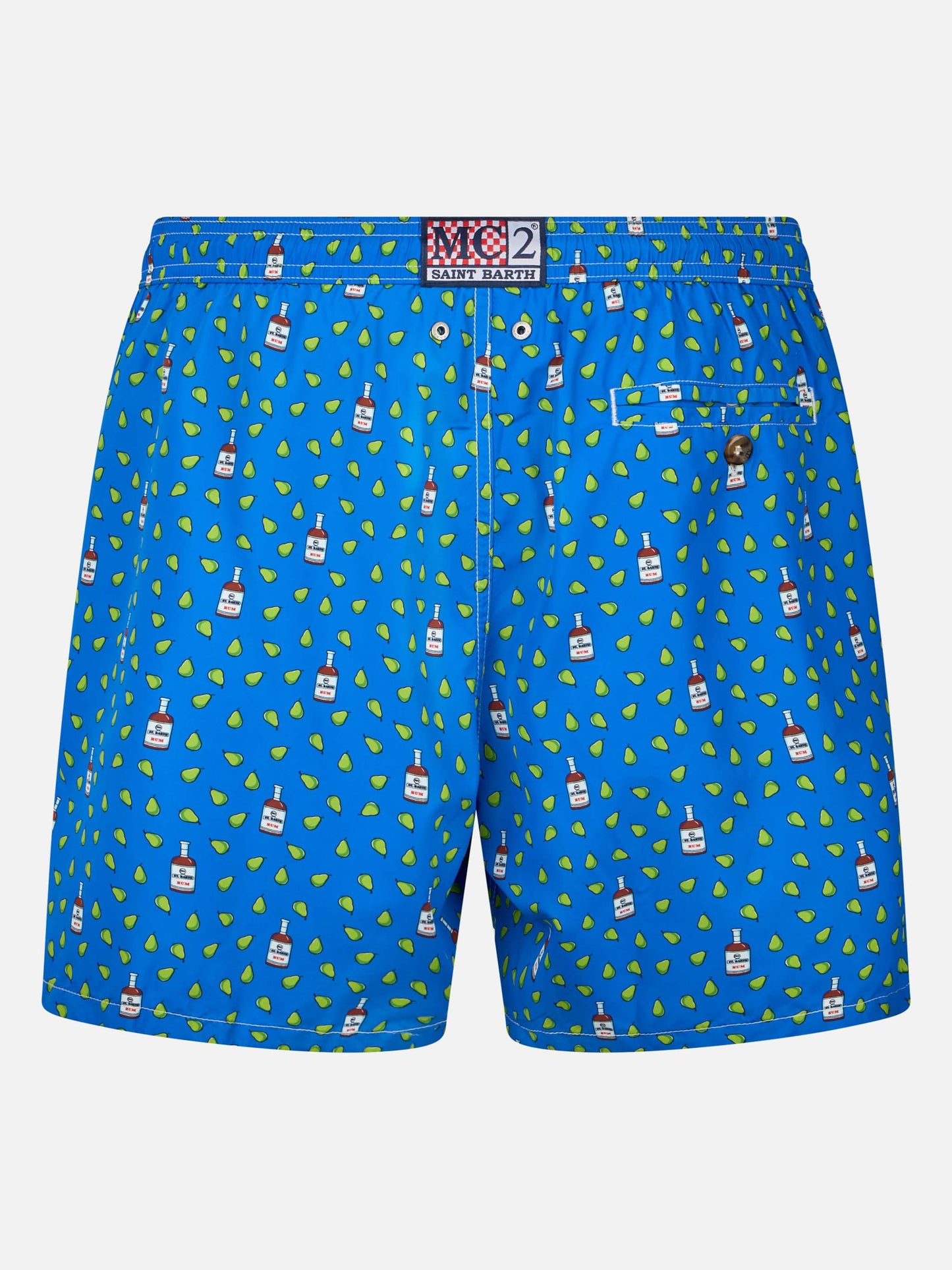 Man lightweight fabric swim-shorts Lighting Micro Fantasy with rum and pear print - MC2 Saint Barth