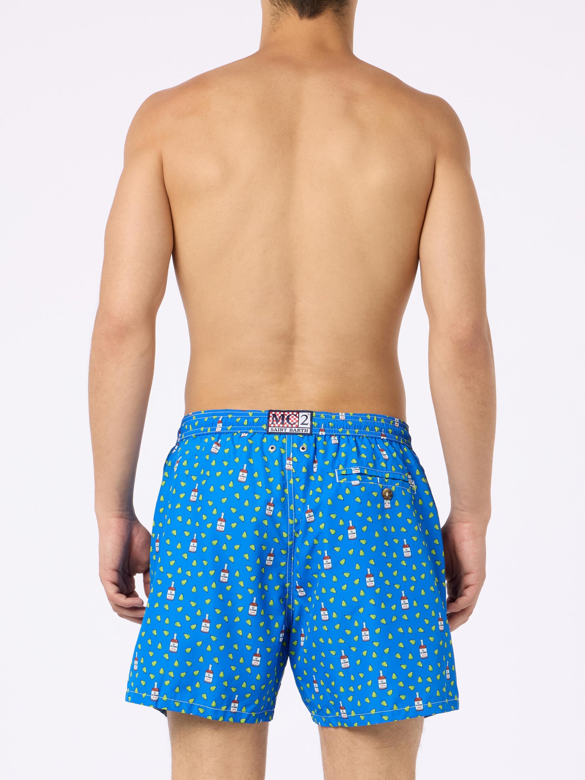 Man lightweight fabric swim-shorts Lighting Micro Fantasy with rum and pear print - MC2 Saint Barth