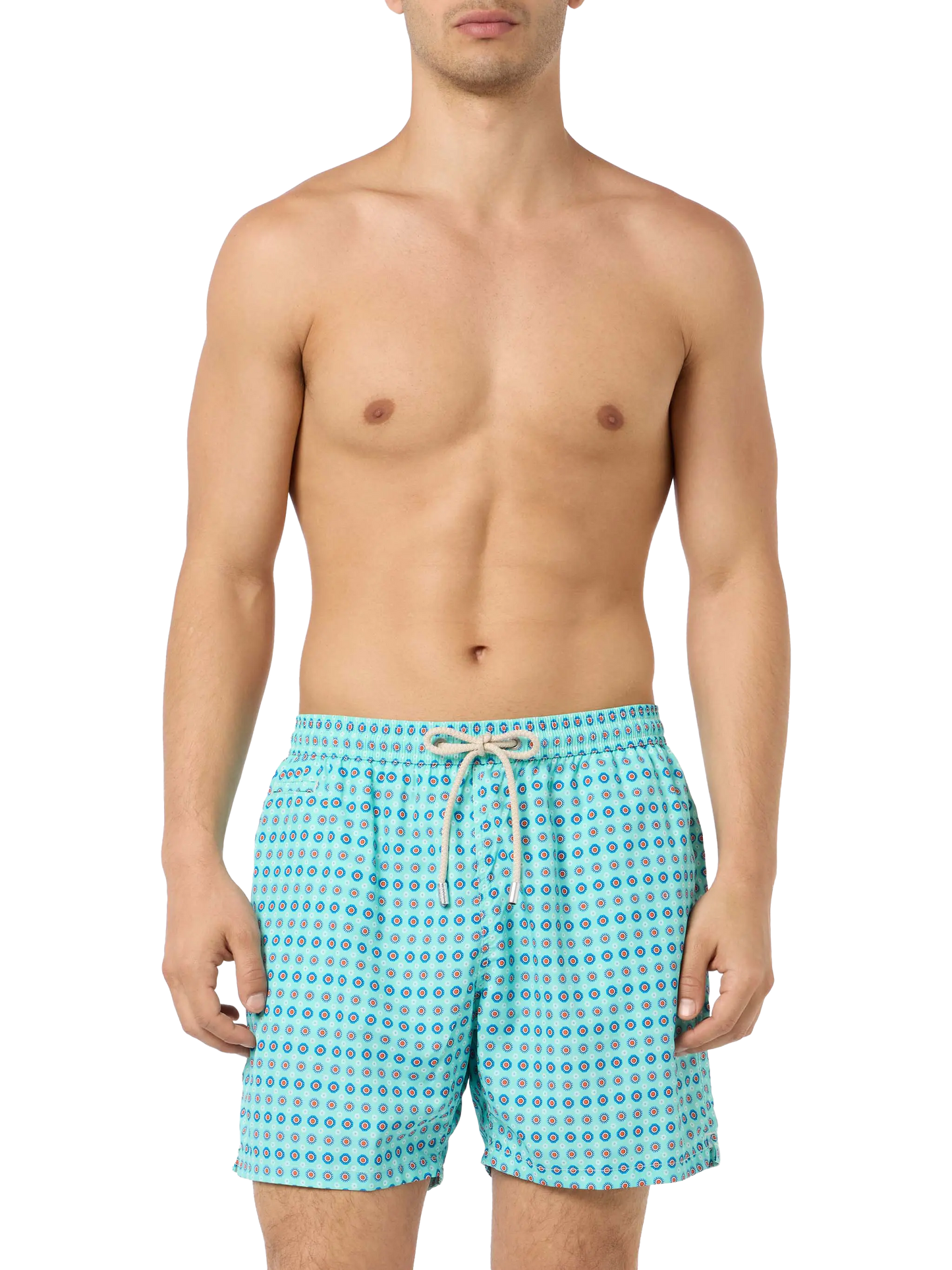 Man lightweight fabric swim-shorts Lighting Micro Fantasy with tie print - MC2 Saint Barth