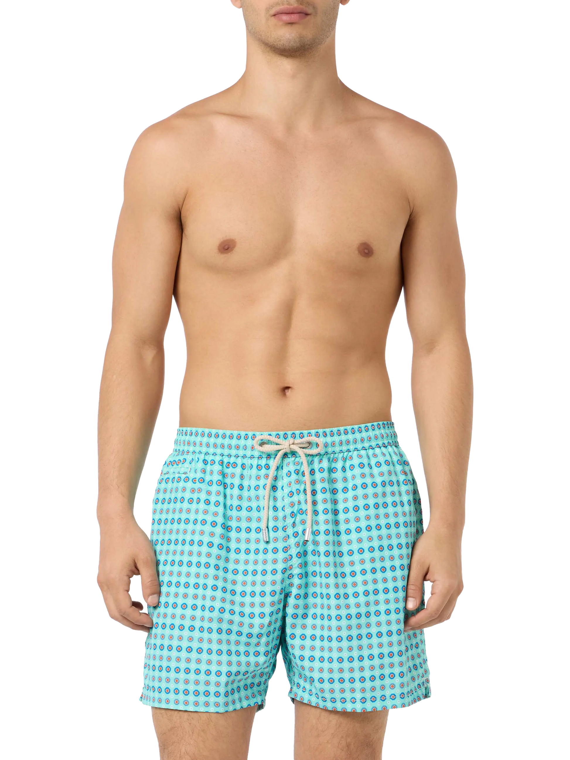 Man lightweight fabric swim-shorts Lighting Micro Fantasy with tie print - MC2 Saint Barth