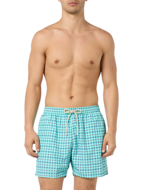 Man lightweight fabric swim-shorts Lighting Micro Fantasy with tie print - MC2 Saint Barth