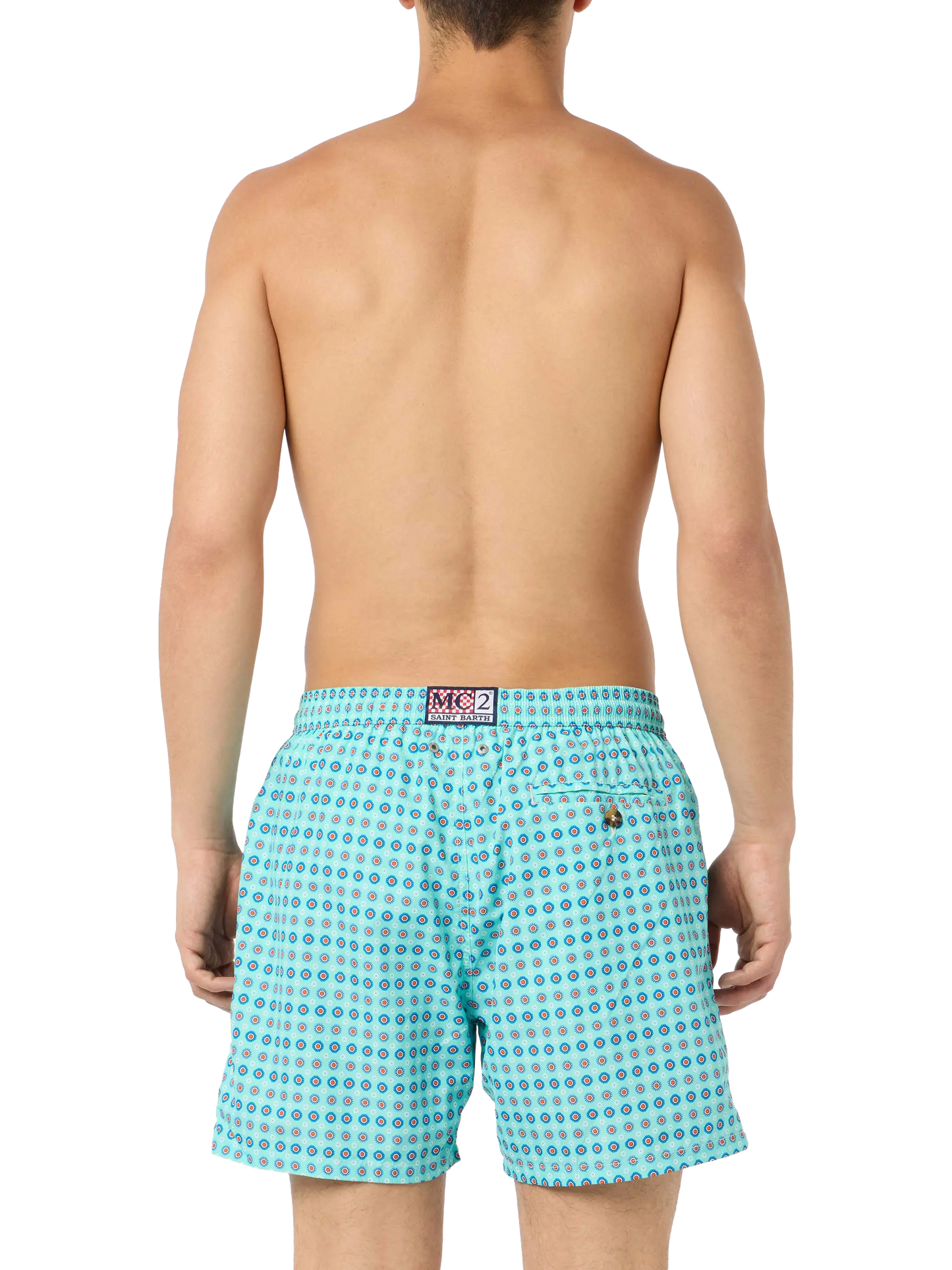 Man lightweight fabric swim-shorts Lighting Micro Fantasy with tie print - MC2 Saint Barth