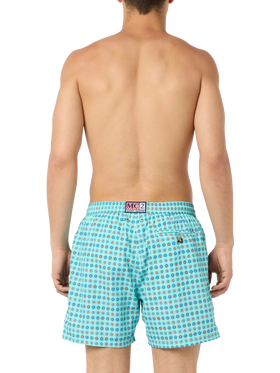 Man lightweight fabric swim-shorts Lighting Micro Fantasy with tie print - MC2 Saint Barth