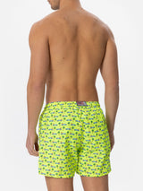 Man light fabric swim shorts with surfcar print