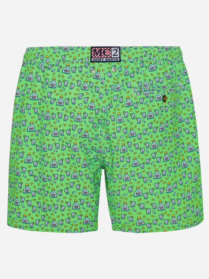 Herren-Badeshorts aus leichtem Stoff mit Tequila-Aufdruck