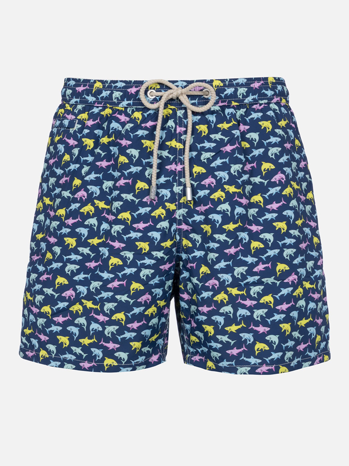 Man lightweight fabric swim-shorts Lighting Micro Fantasy with shark print - MC2 Saint Barth