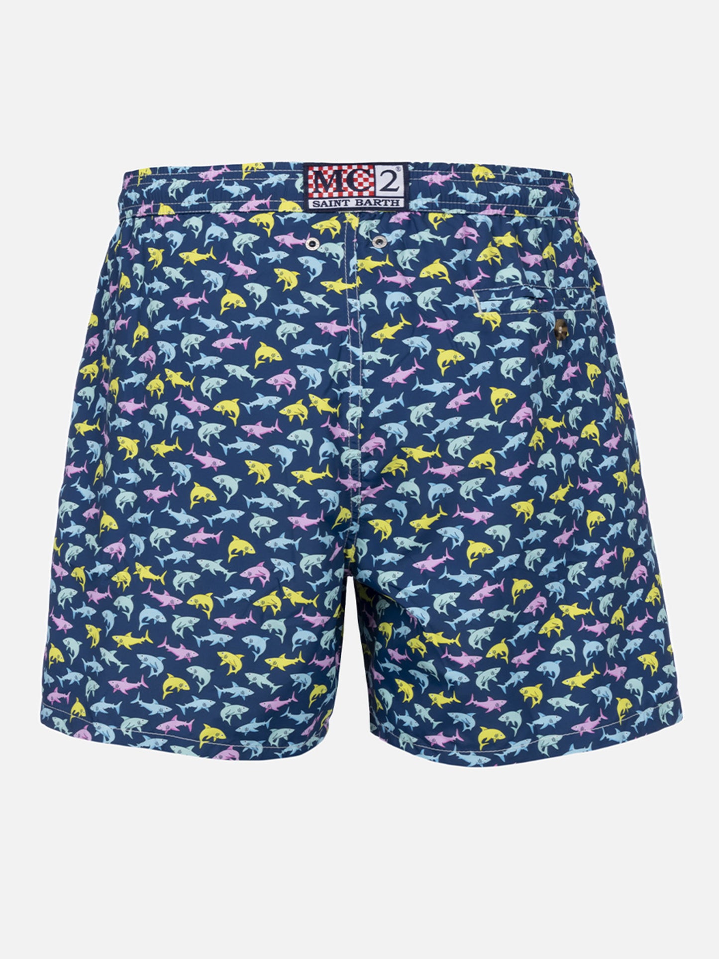Man lightweight fabric swim-shorts Lighting Micro Fantasy with shark print - MC2 Saint Barth