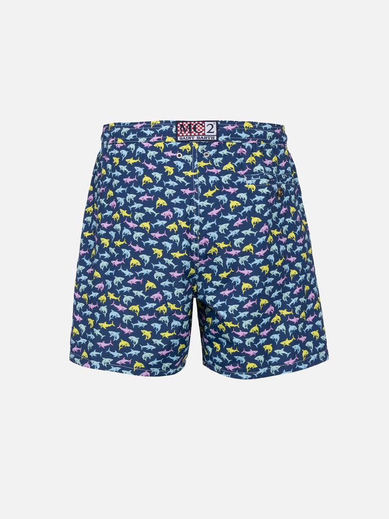 Herren-Badeshorts aus leichtem Stoff Lighting Micro Fantasy mit Hai-Print