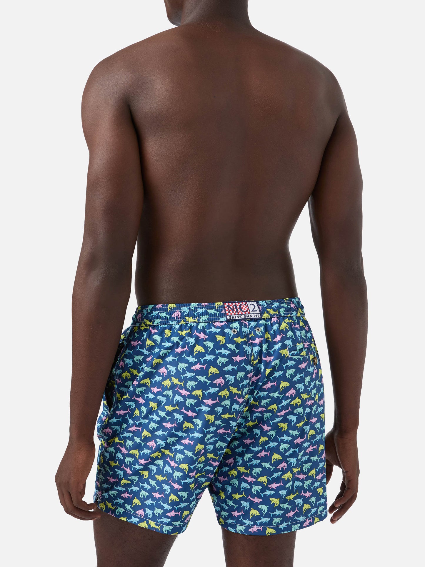 Herren-Badeshorts aus leichtem Stoff Lighting Micro Fantasy mit Hai-Print