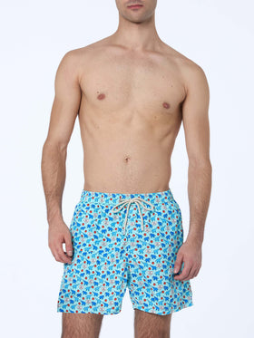 Man lightweight fabric swim-shorts Lighting Micro Fantasy with elephant print - MC2 Saint Barth