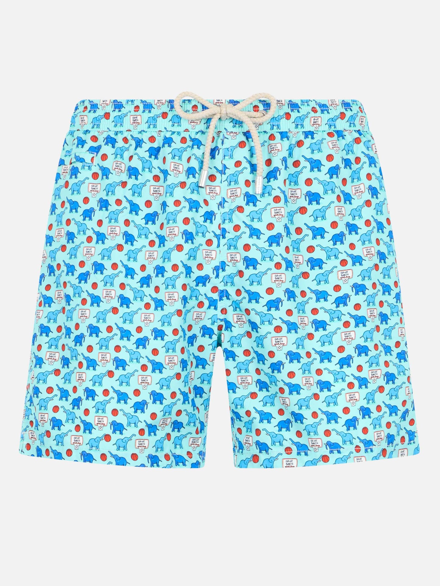Man lightweight fabric swim-shorts Lighting Micro Fantasy with elephant print - MC2 Saint Barth