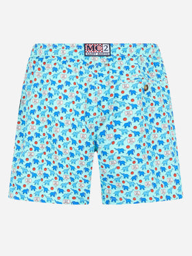 Man lightweight fabric swim-shorts Lighting Micro Fantasy with elephant print - MC2 Saint Barth