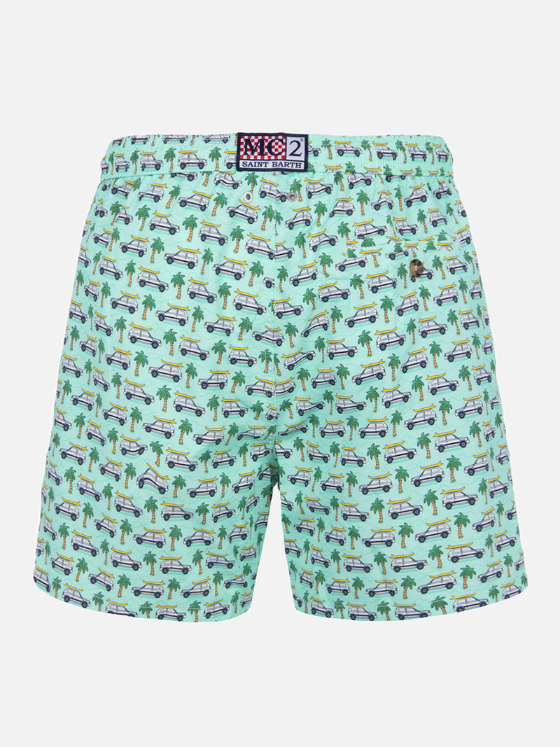 Man lightweight fabric swim-shorts Lighting Micro Fantasy with Panda print | PANDA SPECIAL EDITION