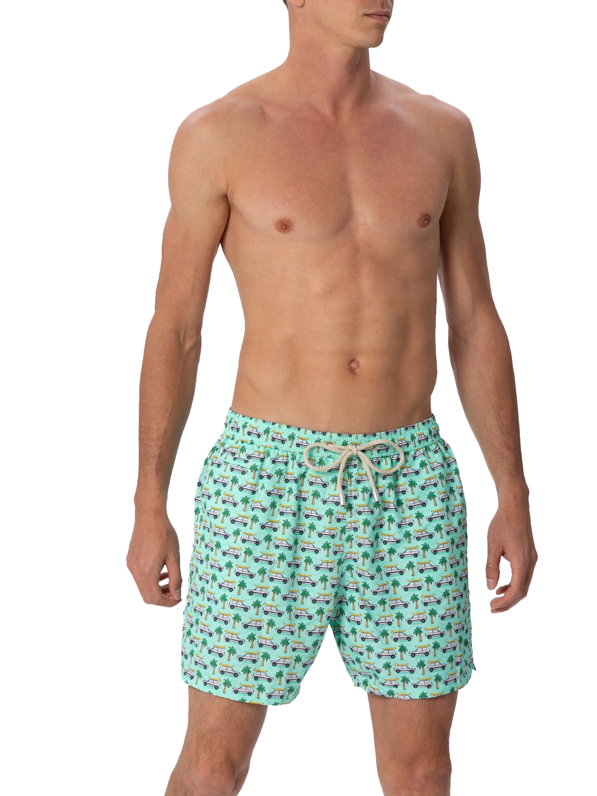 Man lightweight fabric swim-shorts Lighting Micro Fantasy with Panda print | PANDA SPECIAL EDITION - MC2 Saint Barth