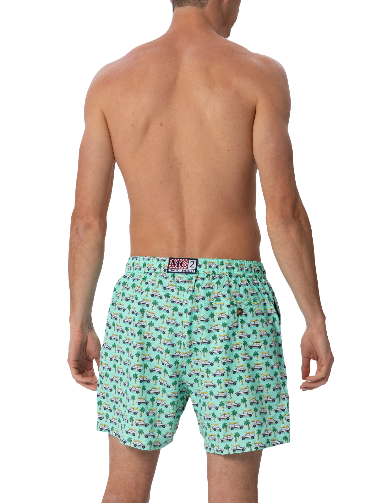 Man lightweight fabric swim-shorts Lighting Micro Fantasy with Panda print | PANDA SPECIAL EDITION - MC2 Saint Barth