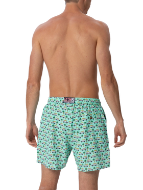 Man lightweight fabric swim-shorts Lighting Micro Fantasy with Panda print | PANDA SPECIAL EDITION - MC2 Saint Barth