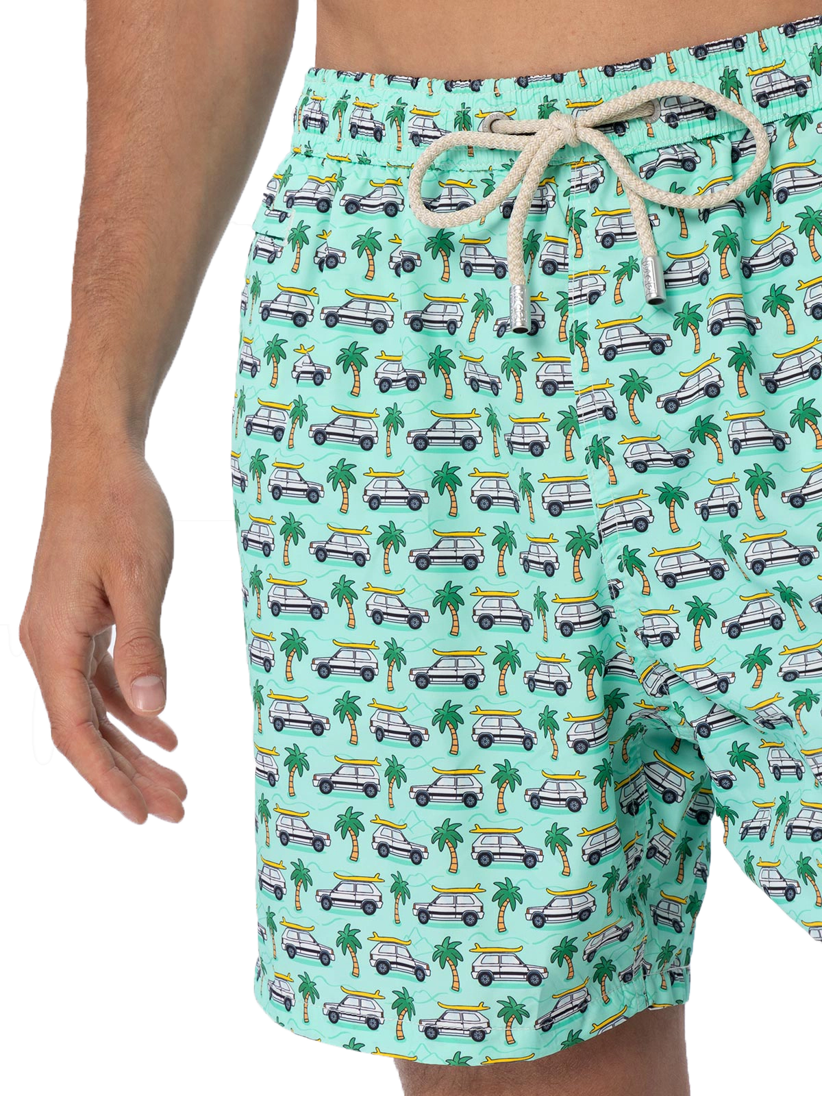 Man lightweight fabric swim-shorts Lighting Micro Fantasy with Panda print | PANDA SPECIAL EDITION - MC2 Saint Barth