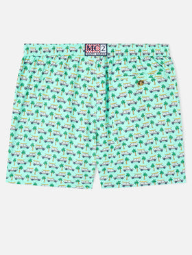 Short de bain Lighting Micro Fantasy vert à imprimé Panda | Édition spéciale 