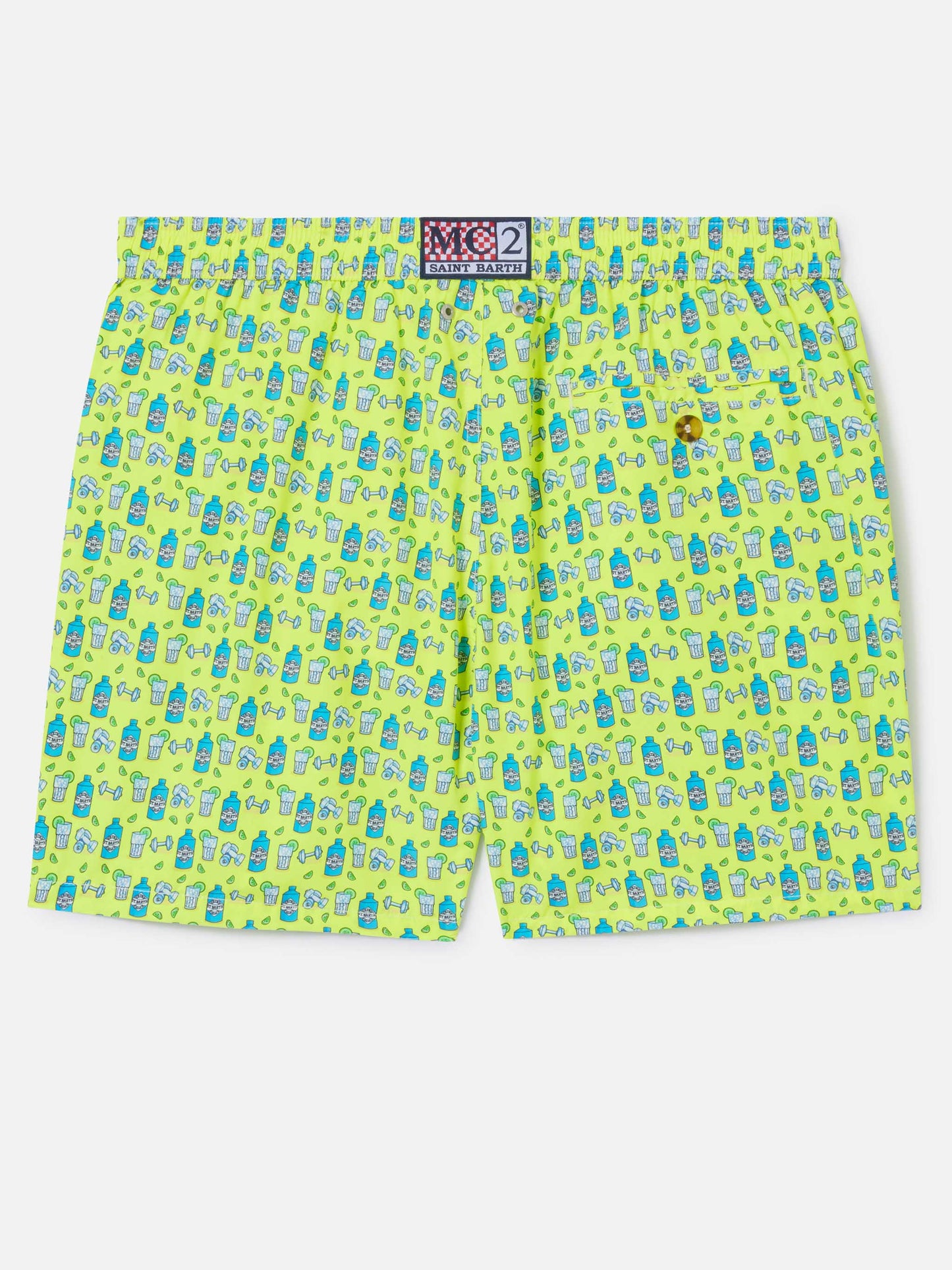 Lighting gin and gym print swim shorts