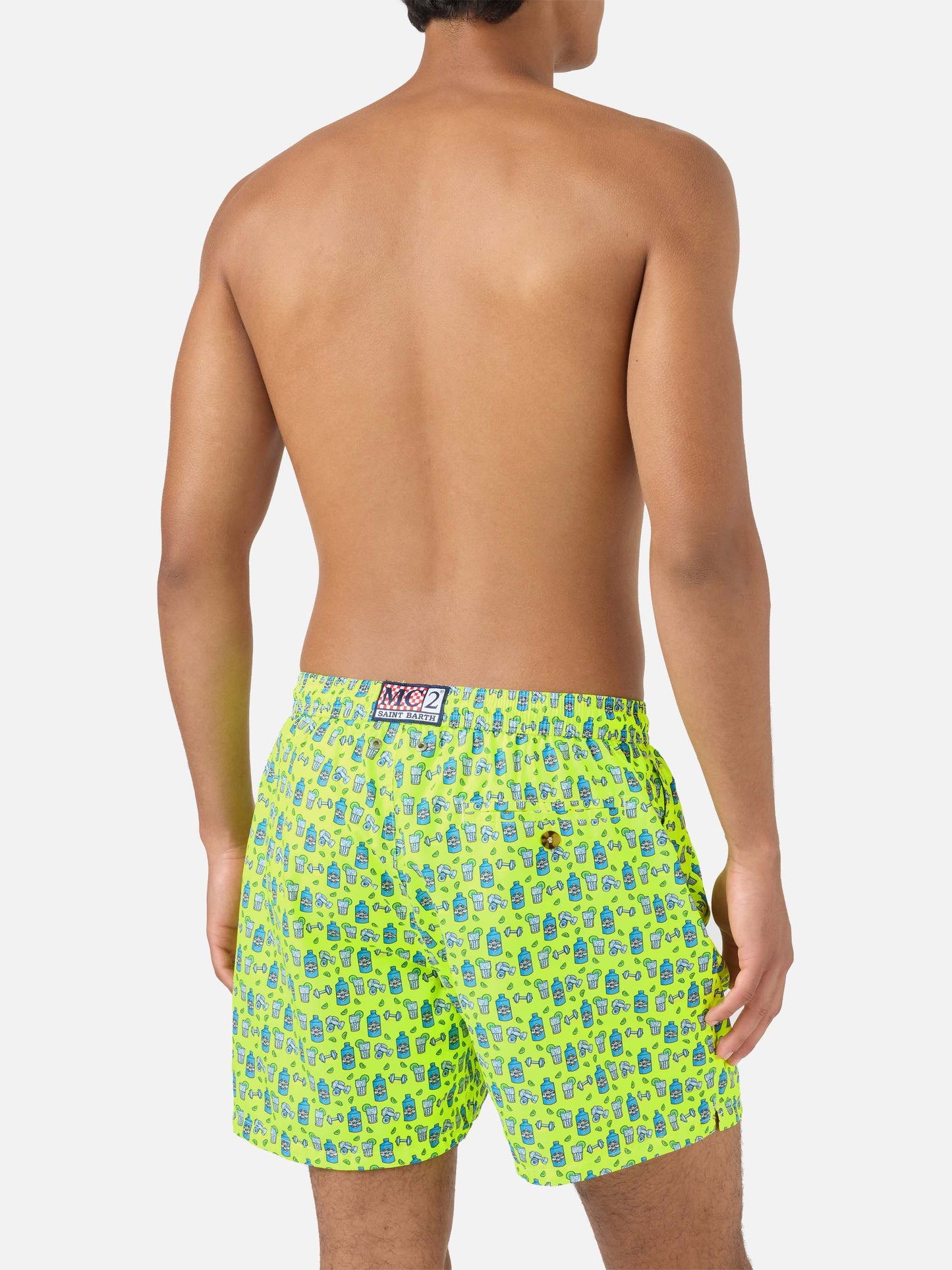 Lighting gin and gym print swim shorts