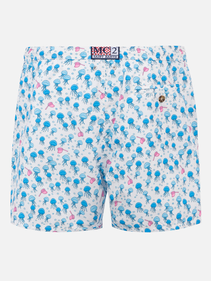 Man light fabric swim shorts with jellyfish print - MC2 Saint Barth