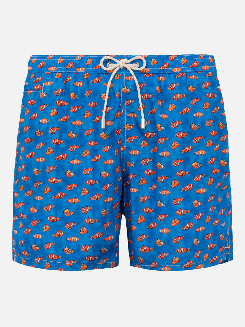 Herren-Badeshorts aus leichtem Stoff mit Clownfisch-Print