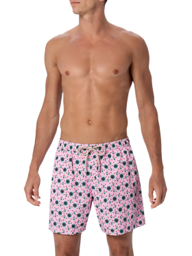 Man lightweight fabric swim-shorts Lighting Micro Fantasy with watches print - MC2 Saint Barth