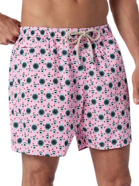 Man lightweight fabric swim-shorts Lighting Micro Fantasy with watches print - MC2 Saint Barth