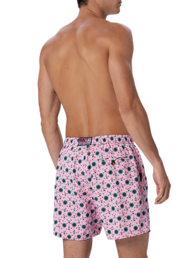 Man lightweight fabric swim-shorts Lighting Micro Fantasy with watches print - MC2 Saint Barth