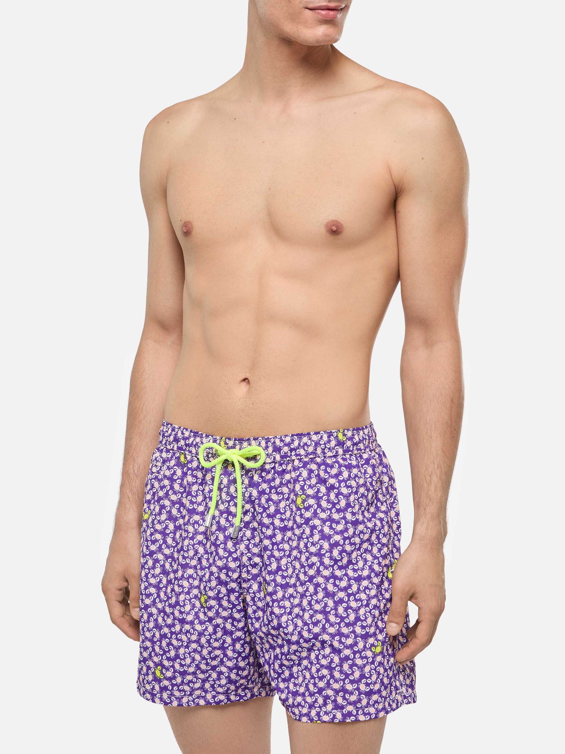 Man light fabric swim shorts with crabs print - MC2 Saint Barth