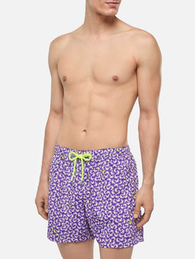 Man light fabric swim shorts with crabs print - MC2 Saint Barth