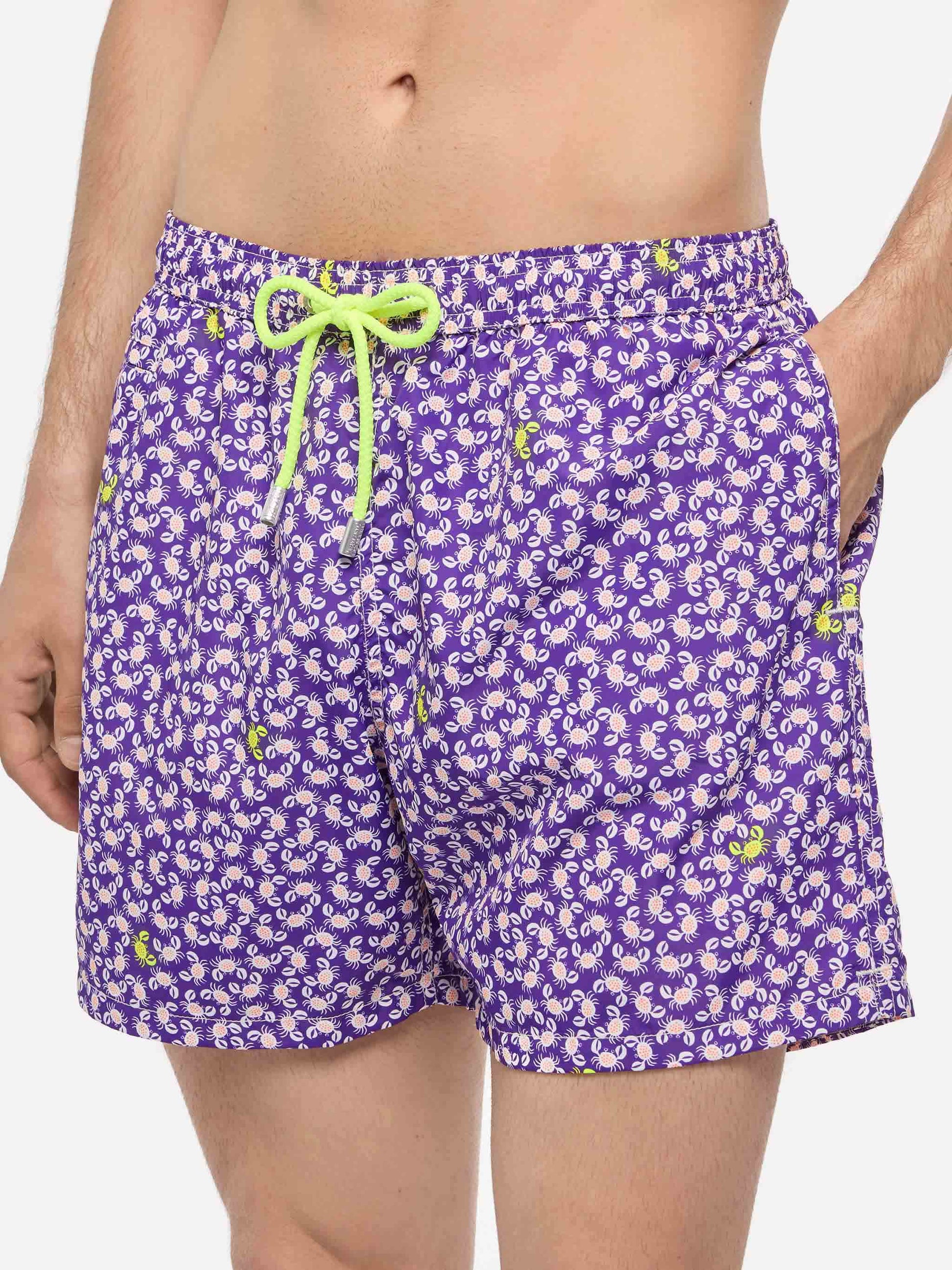 Man light fabric swim shorts with crabs print - MC2 Saint Barth
