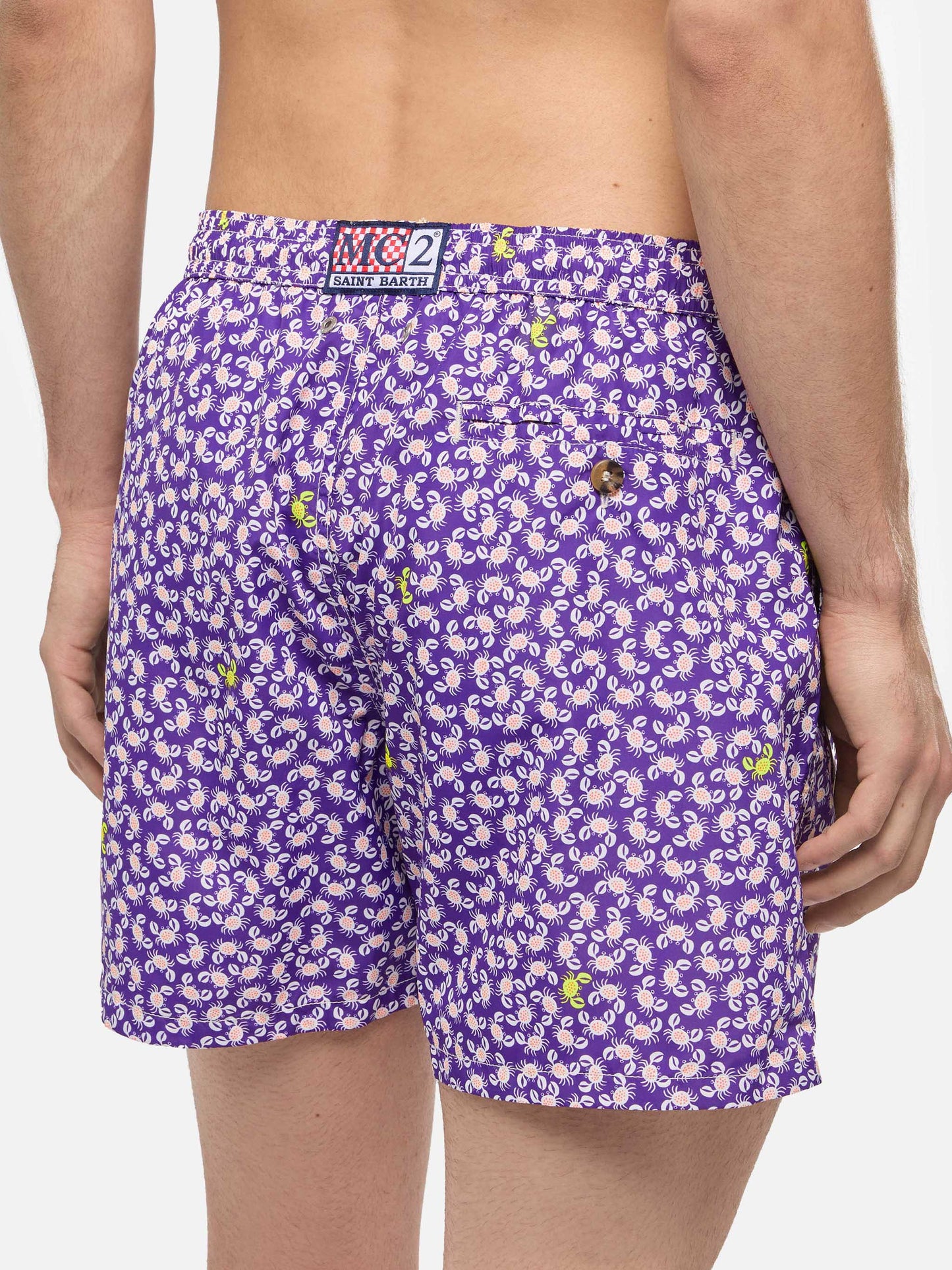 Man light fabric swim shorts with crabs print - MC2 Saint Barth