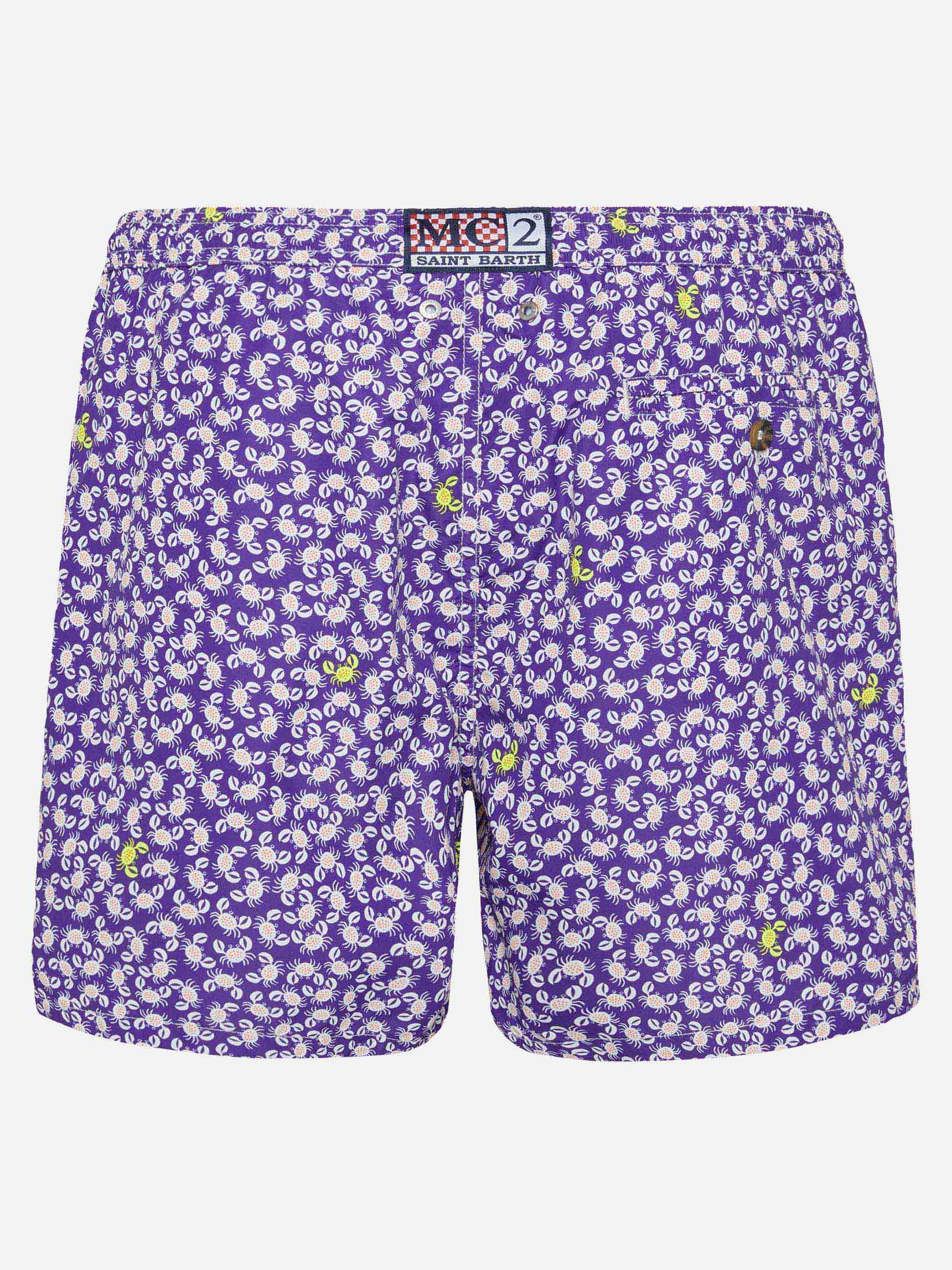 Man light fabric swim shorts with crabs print - MC2 Saint Barth