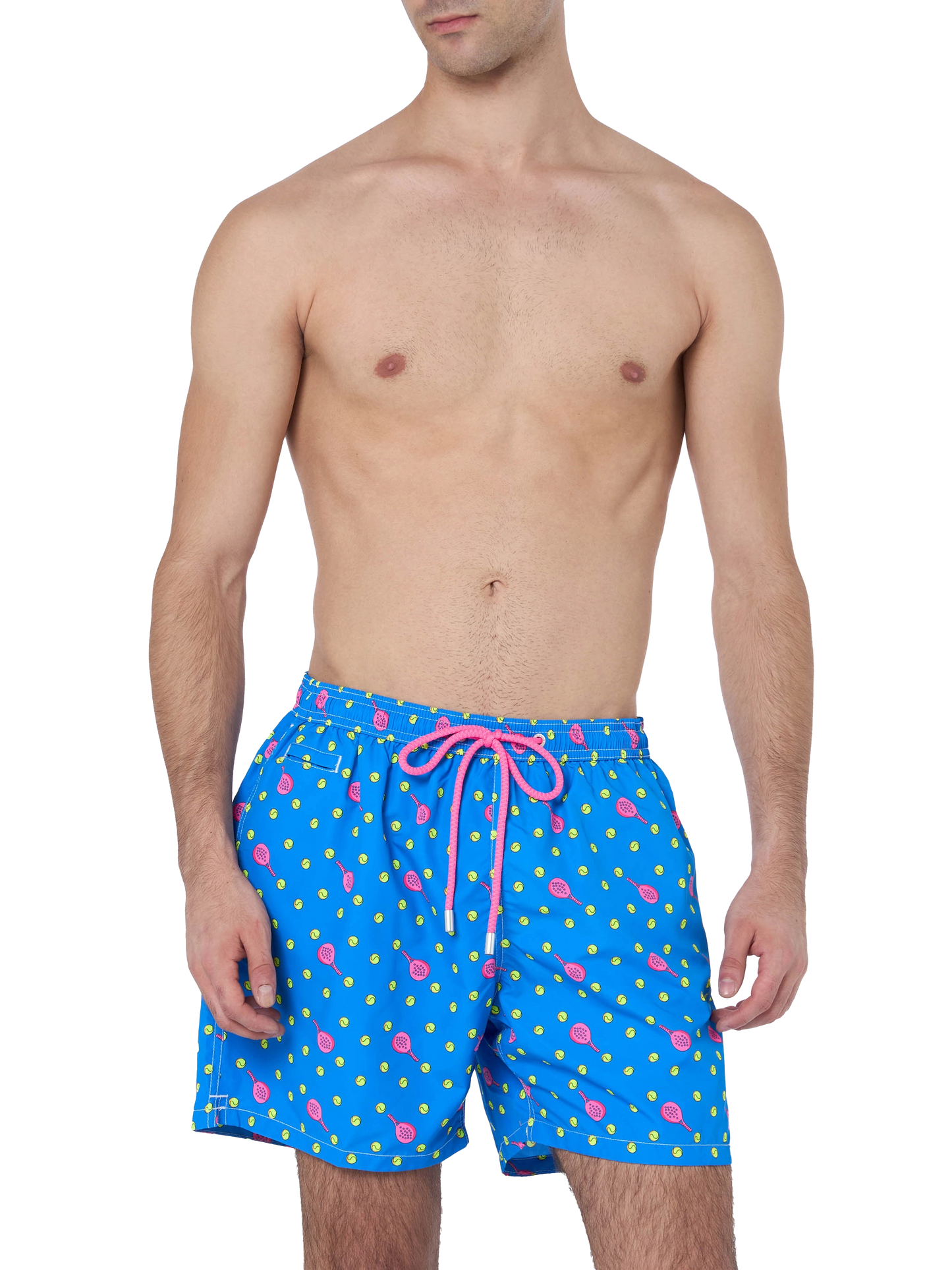 Man lightweight fabric swim-shorts Lighting Micro Fantasy with padel print - MC2 Saint Barth