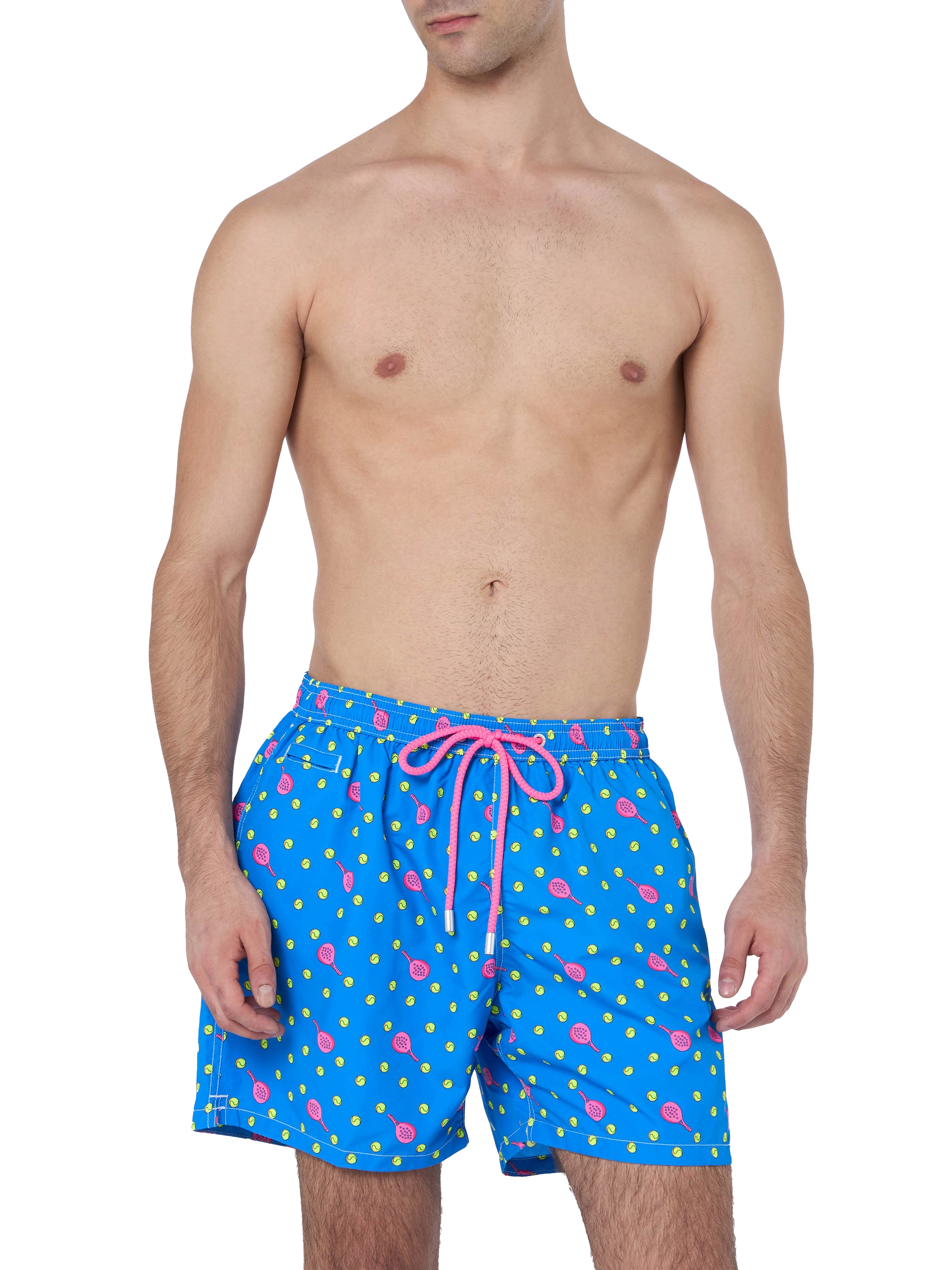 Man lightweight fabric swim-shorts Lighting Micro Fantasy with padel print - MC2 Saint Barth