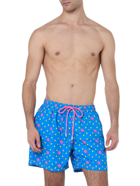 Man lightweight fabric swim-shorts Lighting Micro Fantasy with padel print - MC2 Saint Barth