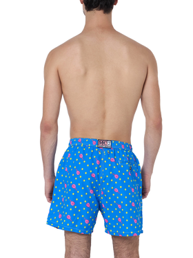 Man lightweight fabric swim-shorts Lighting Micro Fantasy with padel print - MC2 Saint Barth