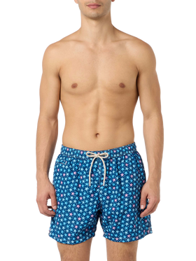 Man lightweight fabric swim-shorts Lighting Micro Fantasy with starfish print - MC2 Saint Barth