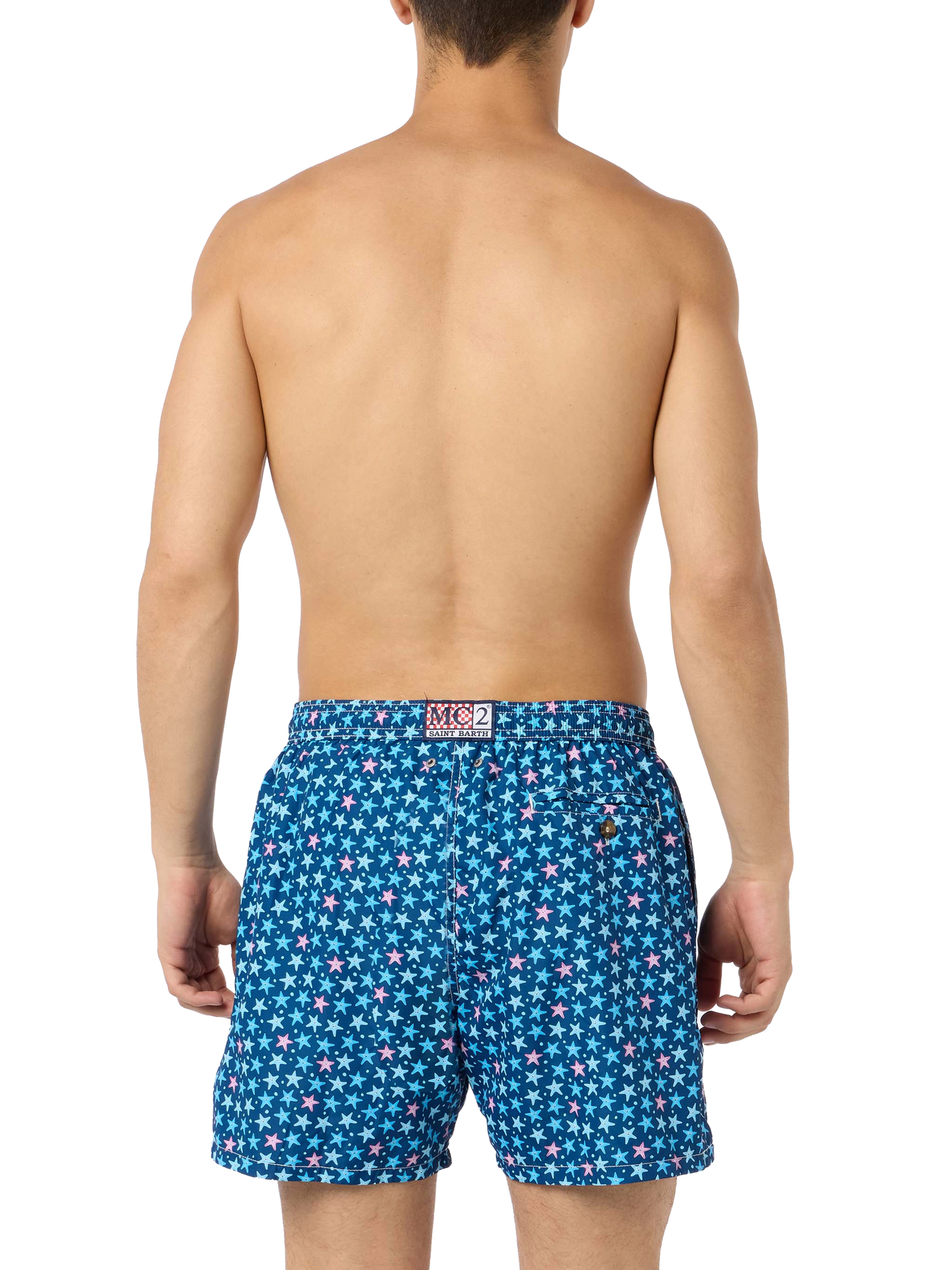 Man lightweight fabric swim-shorts Lighting Micro Fantasy with starfish print - MC2 Saint Barth
