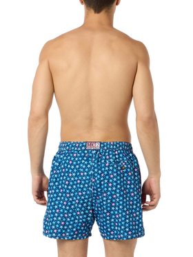 Man lightweight fabric swim-shorts Lighting Micro Fantasy with starfish print - MC2 Saint Barth