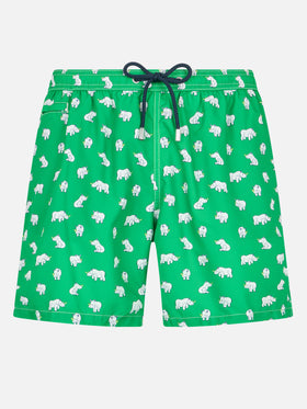 Man lightweight fabric swim-shorts Lighting Micro Fantasy with padel print - MC2 Saint Barth