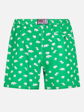 Man lightweight fabric swim-shorts Lighting Micro Fantasy with padel print - MC2 Saint Barth