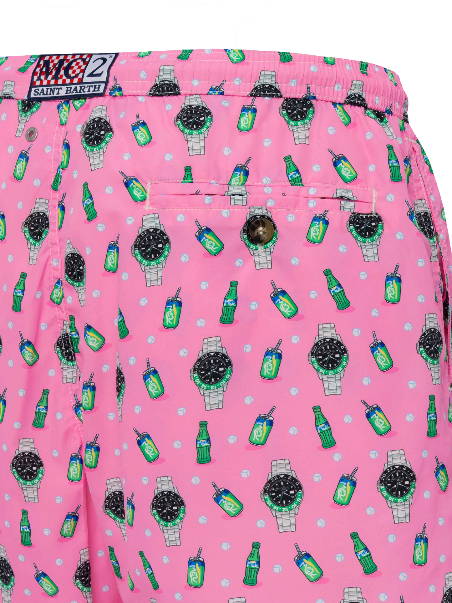 Lightweight fabric swim shorts Lighting with watch print - MC2 Saint Barth