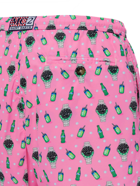 Lightweight fabric swim shorts Lighting with watch print - MC2 Saint Barth